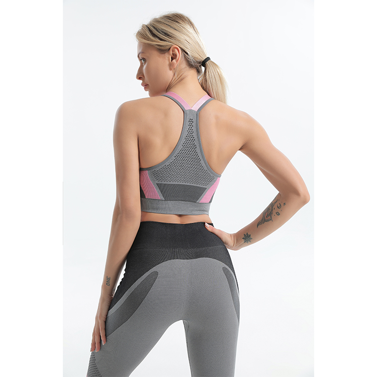 Seamless sports bra and leggings sets top back 