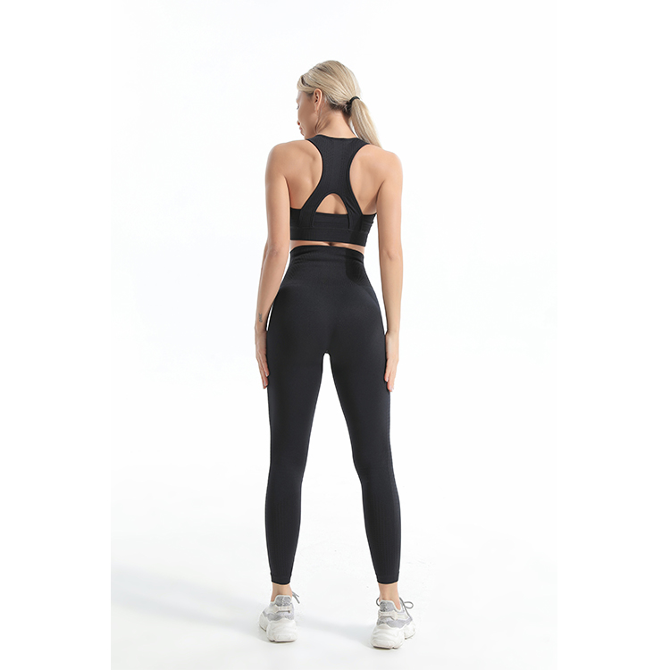 Black Seamless Sports Bra And Leggings Sets Tw21005 Twinall 7597